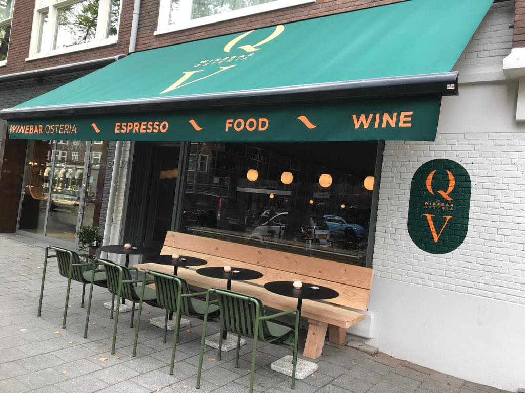 Winebar QV aan de Beethovenstraat in Amsterdam